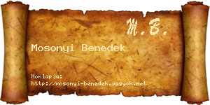 Mosonyi Benedek névjegykártya